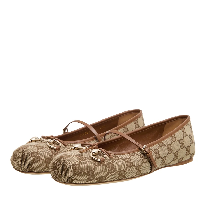 Gucci Ballerinas Horsebit GG Ballet Flats Beige(Image 3)