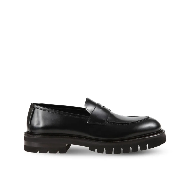 Salvatore Ferragamo Loafer Brown Leather Moccasins With Slip-On Design Black