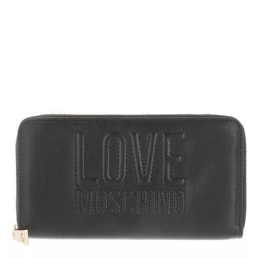 Love Moschino Portafogli Pu Embossed Nero Nero Zip-Around Wallet