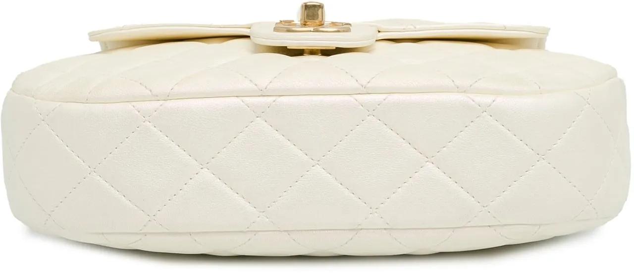 Chanel Crossbody bags 2021-2023 CC Quilted Lambskin Top Handle Bag in wit