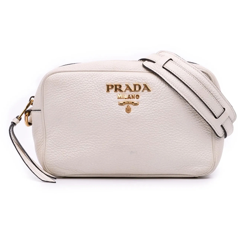 Prada Sac à bandoulière Vitello Daino Camera Bag weiß