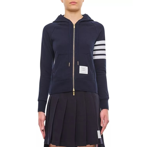 Thom Browne Front Zipped Hoodie Blue 