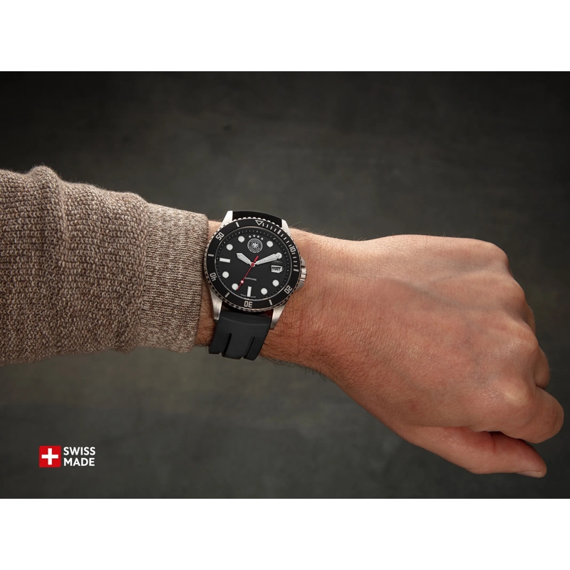 DFB Automatikuhr Quarzuhr DFB Herrenuhr mit Silikonarmband schwarz(Image 2)