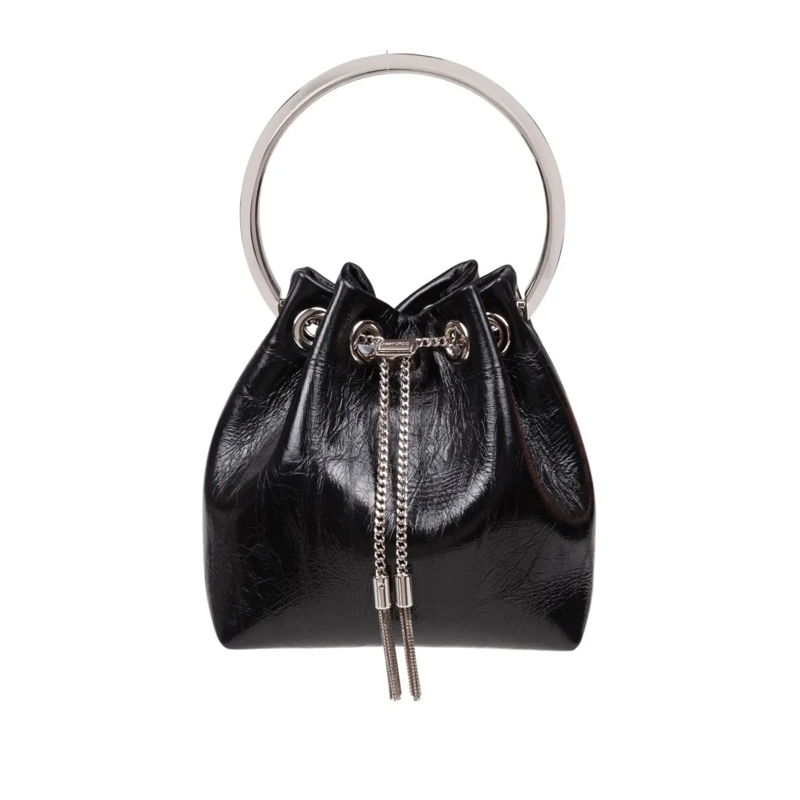 Jimmy Choo Buideltas Black Bon Bon Tzz Patent Leather Bag Black