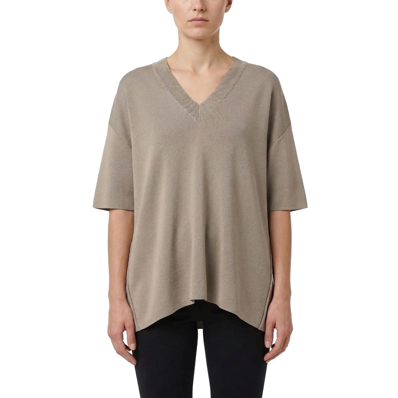 AMI Paris Pullover Kurzarm-Pullover aus Wollmix braun(Image 2)