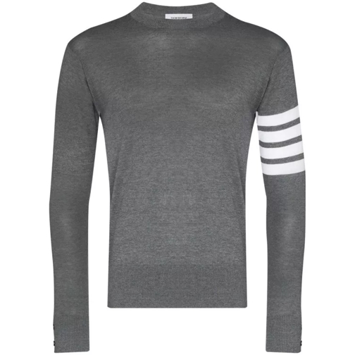 Thom Browne Grey Wool 4-Bar Merino Pullover Grey 