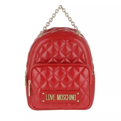 Love Moschino Quilted Nappa Pu Small Backpack Rosso Rucksack