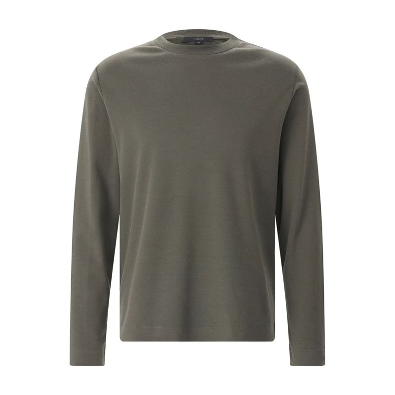 Vince T-shirt Langarmshirt aus Baumwolle grün(Image 4)