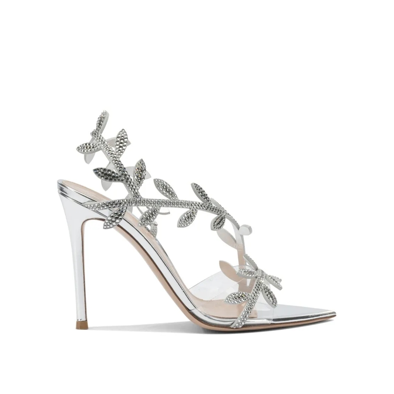Gianvito Rossi Sandalen "Crystal Flavia 105Mm" Heeled Sandals Grey