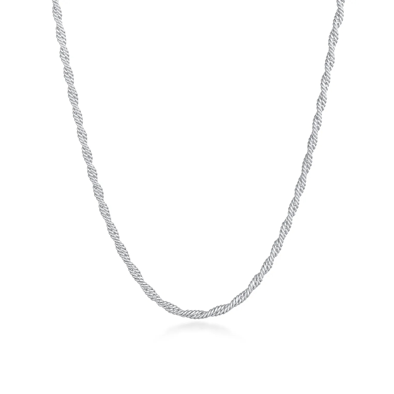 Elli Mittellange Halskette Halskette Trendige Kordelkette Gedreht Bold Look 9 silber