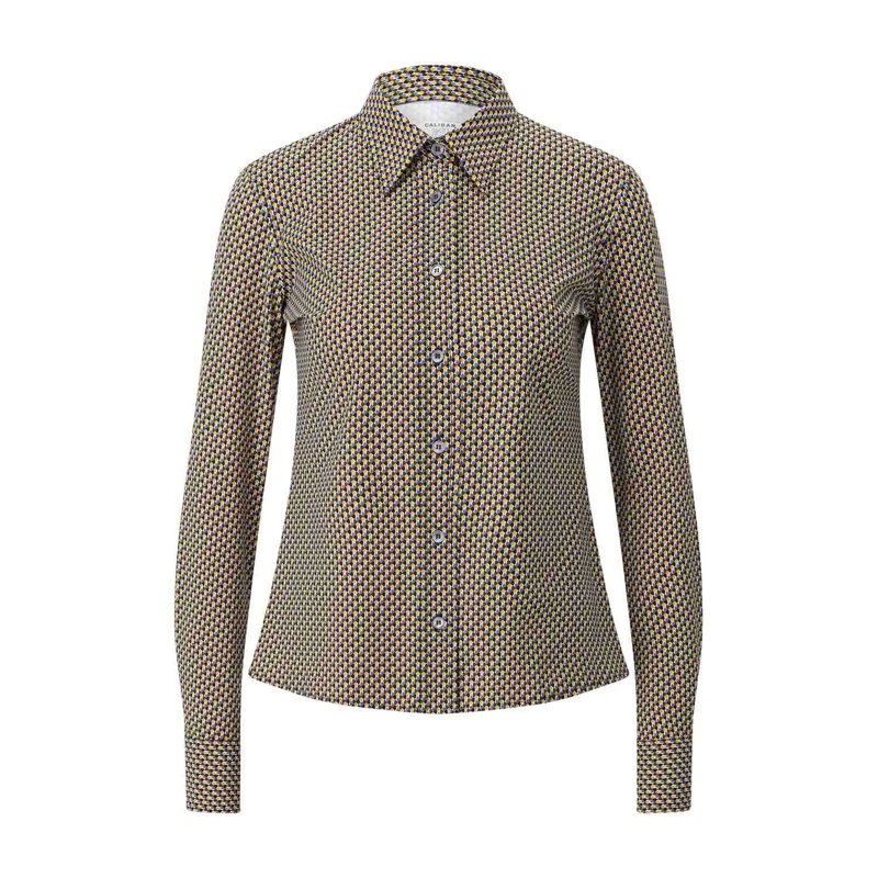 CALIBAN Blouse Skin Like Hemdbluse mit Muster Multicolor