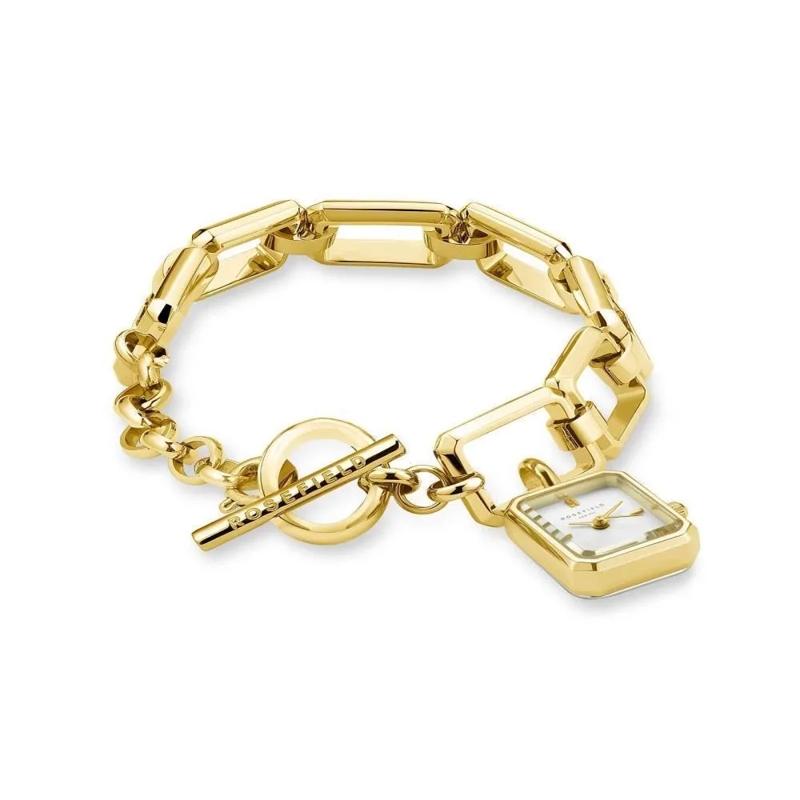 Rosefield Quarzuhr Damenuhr Octagon Studio Kettenoptik gold