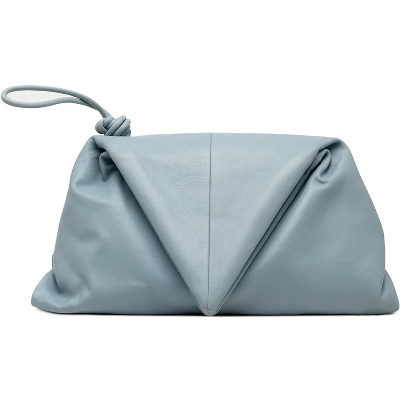 Bottega Veneta Clutch Leather BV Trine Angular Clutch blau
