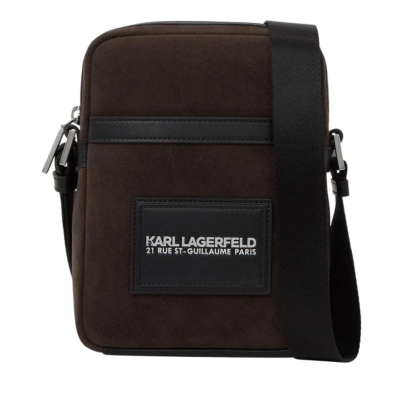 Karl Lagerfeld Crossbody Bag K/Traveller Große Umhängetasche aus Wildlederimita braun