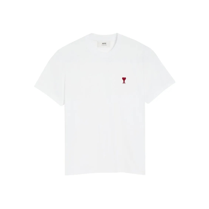 AMI Paris T-Shirt Organic Cotton Crew Neck T-Shirt White