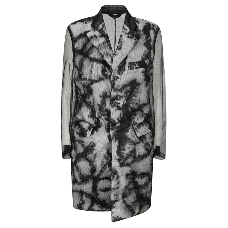 Comme des Garcons Blazer Long Multilayered Jacket Grey