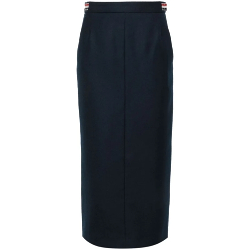 Thom Browne Midi Rokken High-Waisted Midi Skirt Blue