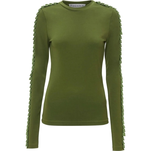 J.W.Anderson T-Shirts Pleated Trim Ls Underpinning Green grün