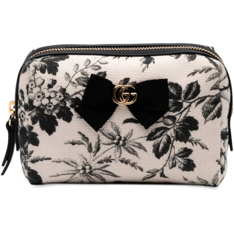 Gucci Necessaire GG Marmont Canvas Herbarium Pouch braun