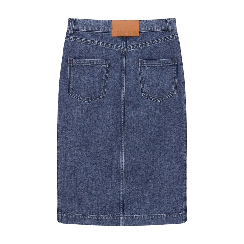 MSGM Maxirock Midirock aus Denim blau(Image 2)
