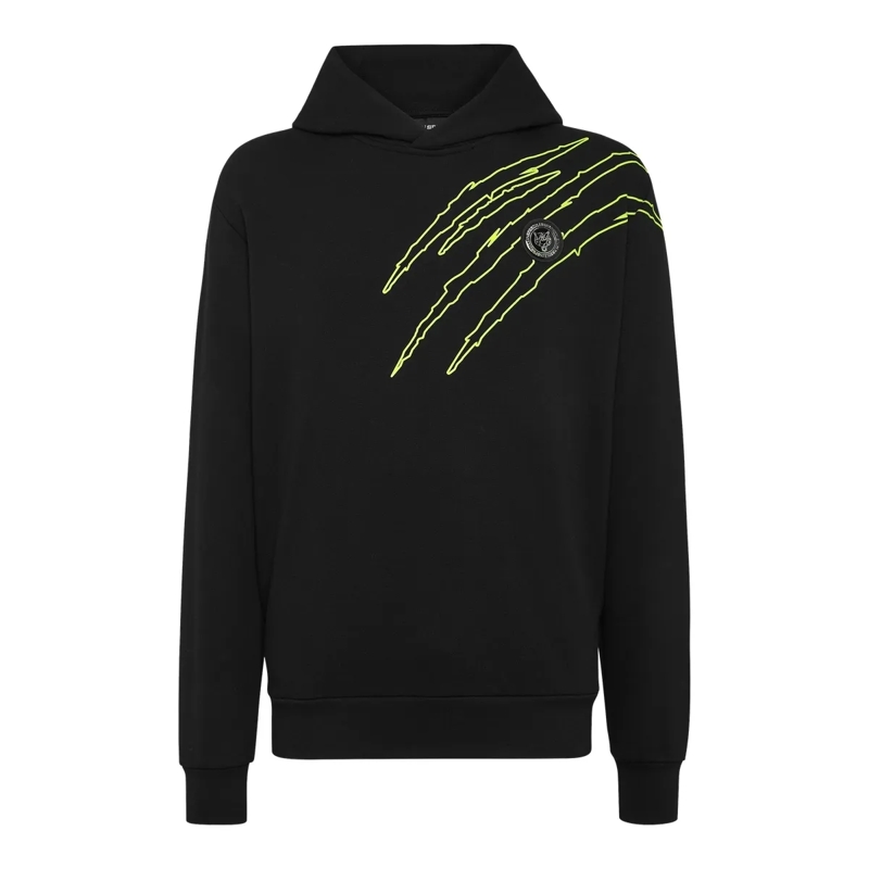 Plein Sport Top Hoodie Scratch schwarz