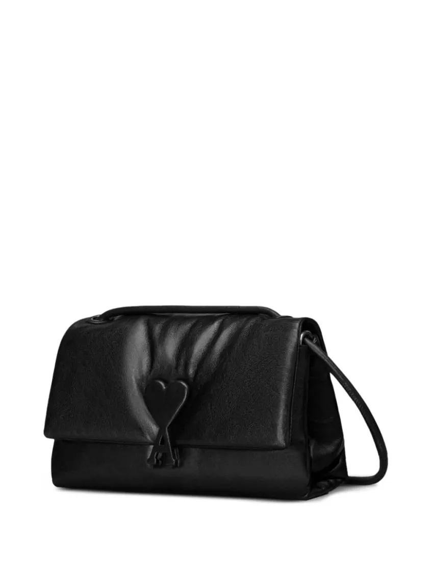 AMI Paris Shoppers Black Voulez-Vous Shoulder Bag in zwart