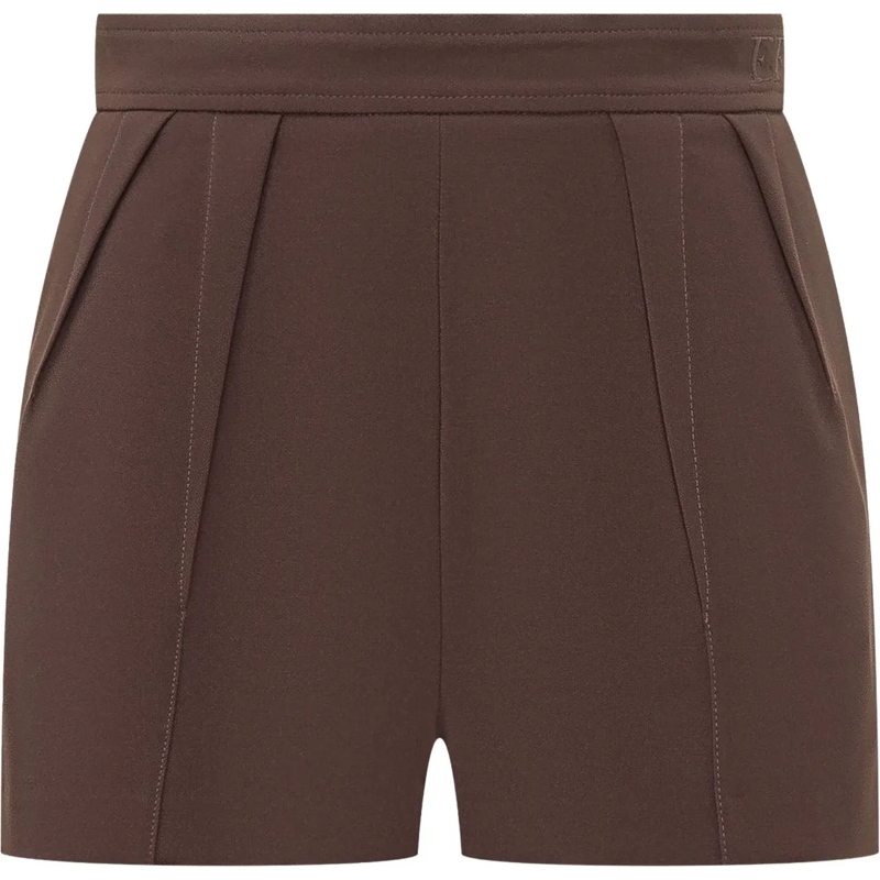 Elisabetta Franchi Shorts Shorts Sartoriali con Pieghe braun