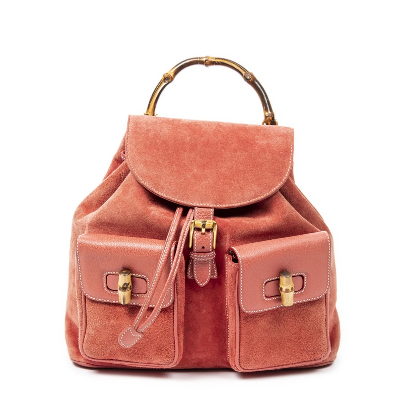 Gucci Crossbody Bag Large Bamboo Backpack rot