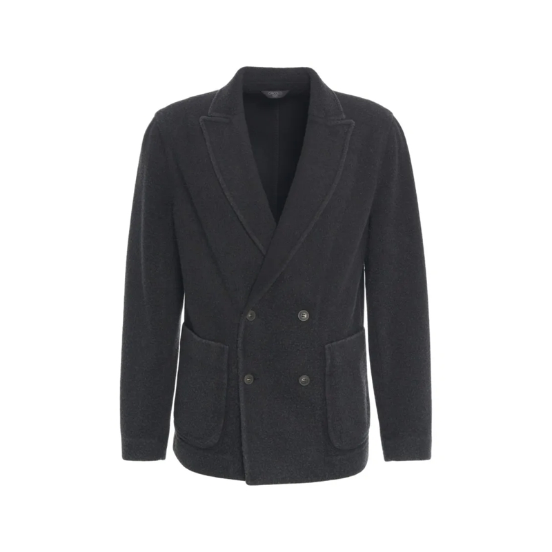 CIRCOLO 1901 Blazer Double-Breasted Blazer With Classic Lapel And Text Black
