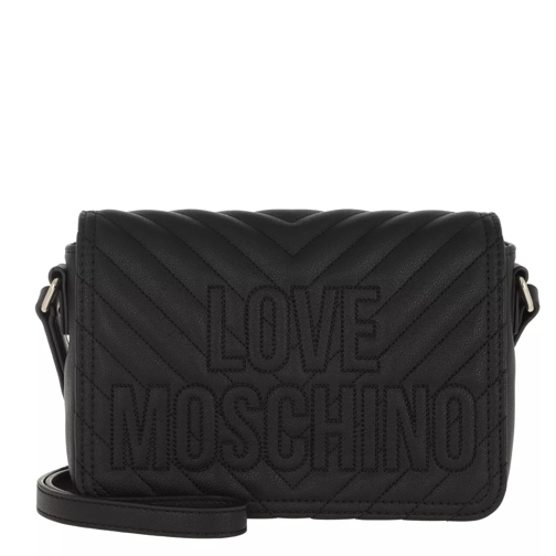 Love Moschino Quilted Logo Crossbody Bag Black Borsetta a tracolla