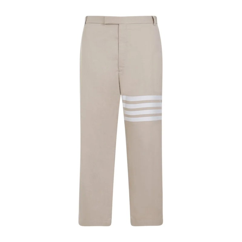 Thom Browne Chino Camel Beige Cotton Unconstructed Straight Leg Trou Neutrals