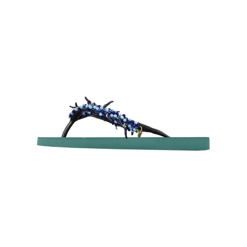 UZURII Flip Flop Zehentrenner Beach Cocktail Girl Mid Heel Taupe natur