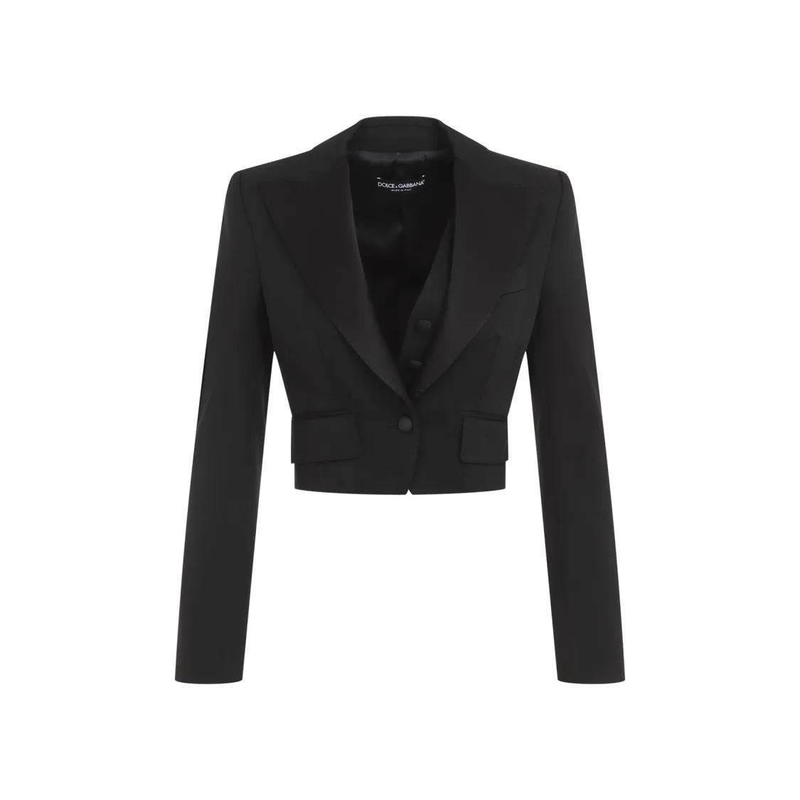 Dolce&Gabbana - Black Virgin Wool Jacket - Größe 40 - schwarz