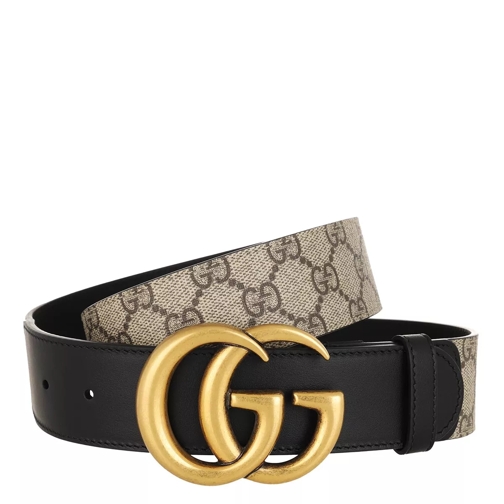 Gucci Double G Belt Leather Beige Ebony/Black Tailleriem