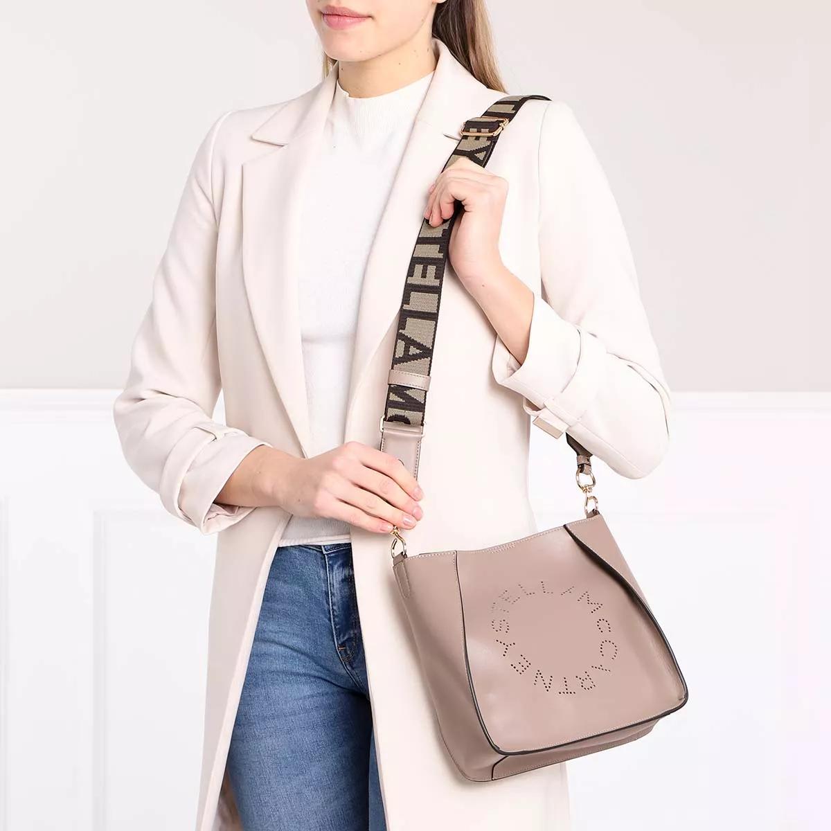 STELLA MCCARTNEY Taupe Logo Shoulder Bag - Moss