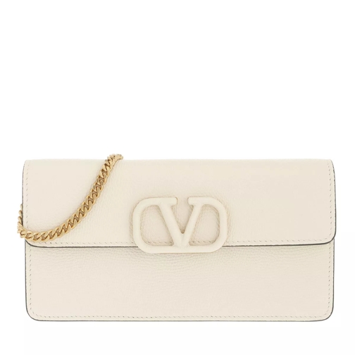 Valentino Garavani VLogo Signature Bag Leather Light Ivory Crossbody Bag