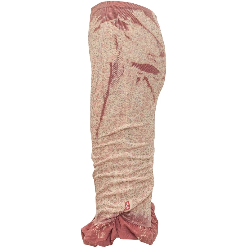 Diesel Jupe longue Gonna Midi Drappeggiata con Fondo Arricciato rose(Image 3)