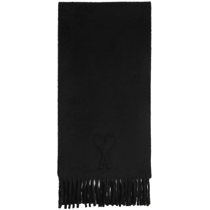AMI Paris Écharpe en laine Scarfs Anthracite grau