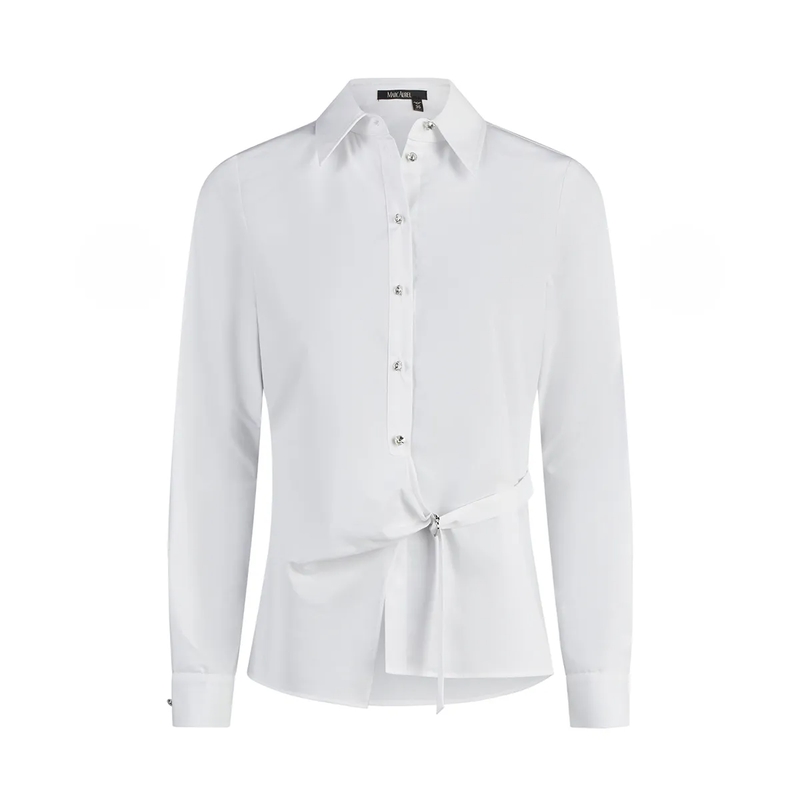 Marc Aurel Bluse Wickelbluse- Rückenpasse- Manschette mit Knopfv weiss