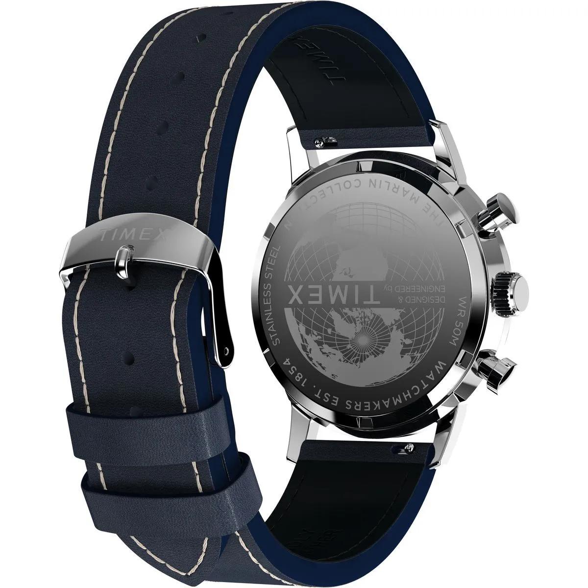 Thumbnail - Timex Uhren - Quarz-Analoguhr Marlin Chronograph Stripes - Gr. unisize - in Blau - für Damen