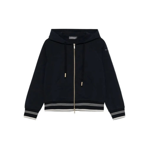 Lorena Antoniazzi Chemises Navy Blue Star-Appliqué Hoodie Blue