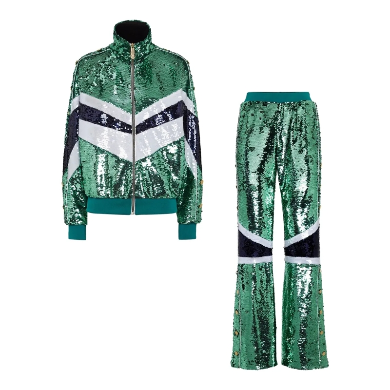 Philipp Plein Jogginghose Jogginganzug Mit Schmucksteinen grün