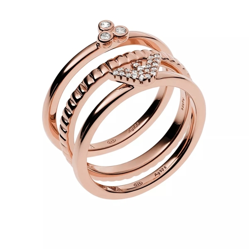 Emporio Armani Sterling Silver Stacker Ring Set Roségold Ring med sammanlänkande delar