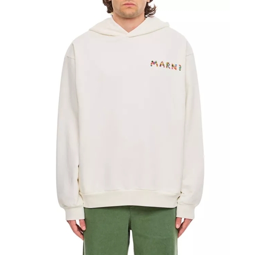 Marni Cotton Hoodie Sweatshirt White 