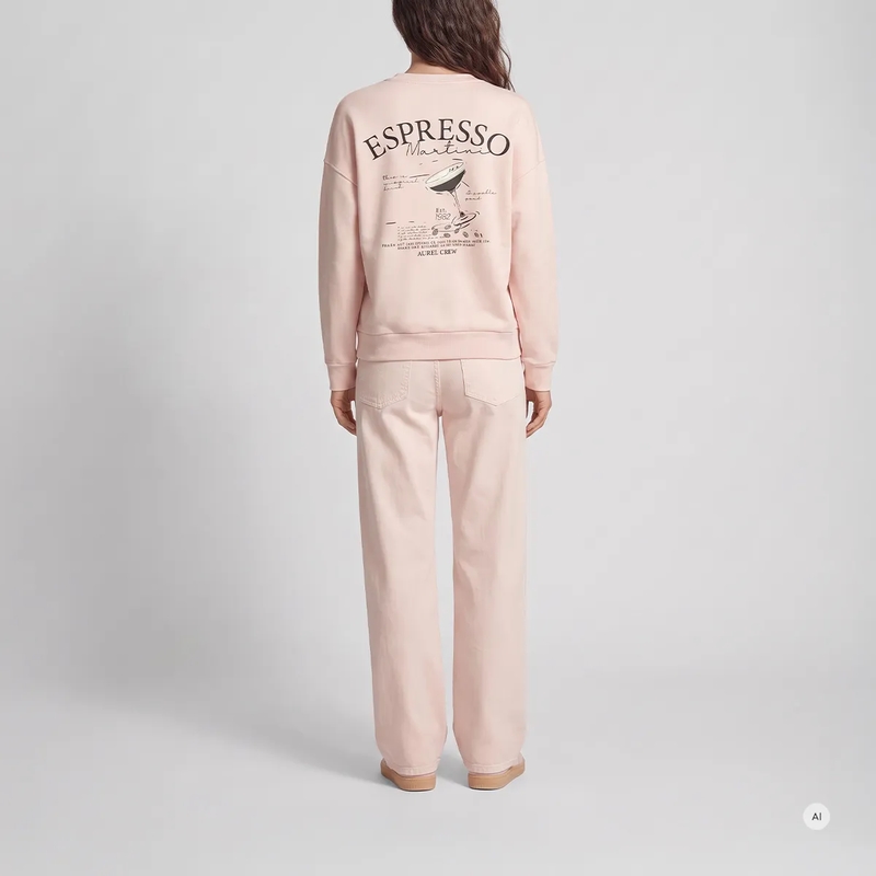 Marc Aurel Sweatshirt Shirt- mit Stickung und Strasssteile- mit Druck rose(Image 4)