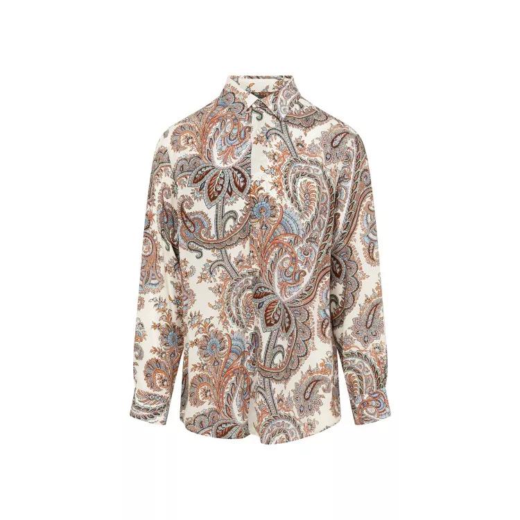 Etro - White Silk Over Shirt - Größe S - multi