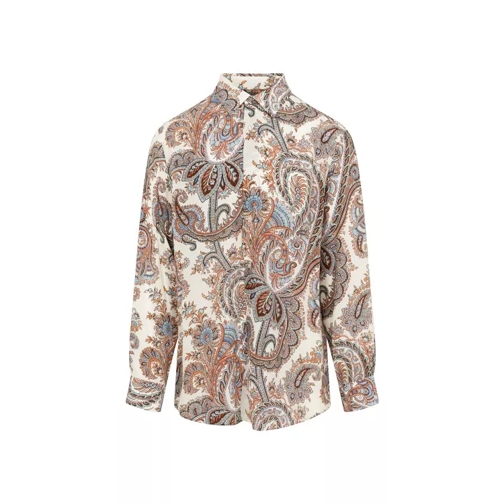 Etro White Silk Over Shirt Multicolor 