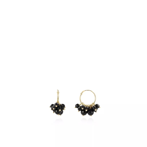 LOTT.gioielli Quartz Earring 15 Black Stones Gold Créole
