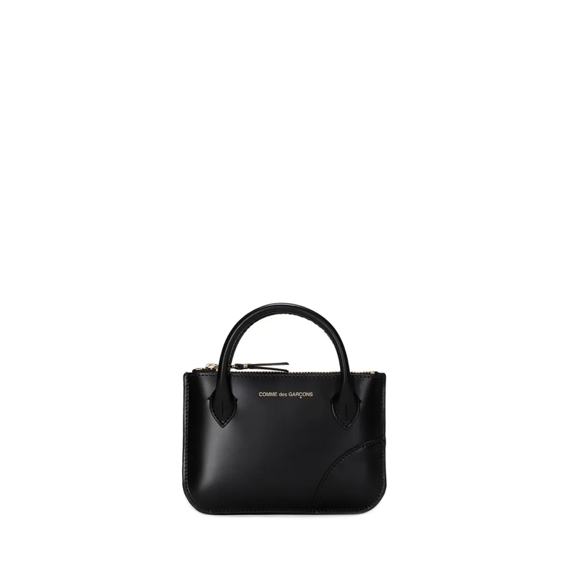 Comme des Garcons Geldbörse Brown Cowhide Leather Handles With Minimalistic De Black
