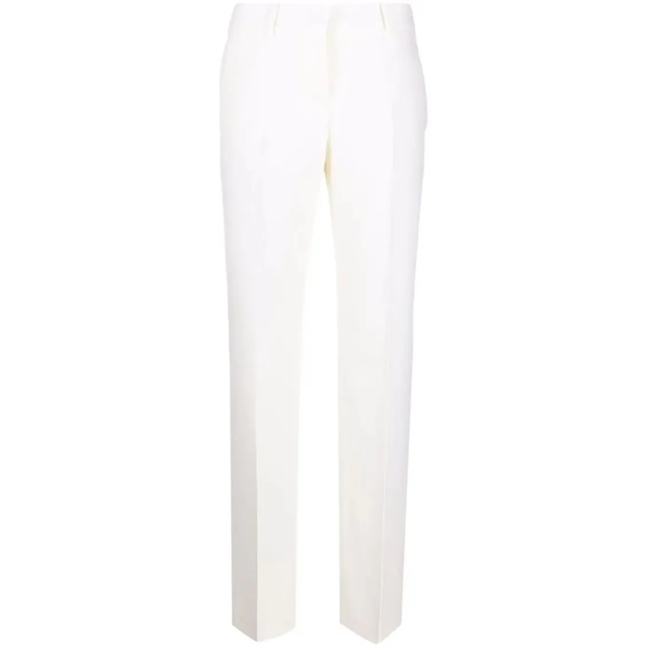 Ermanno Scervino Tailored White Trousers With High Waist White